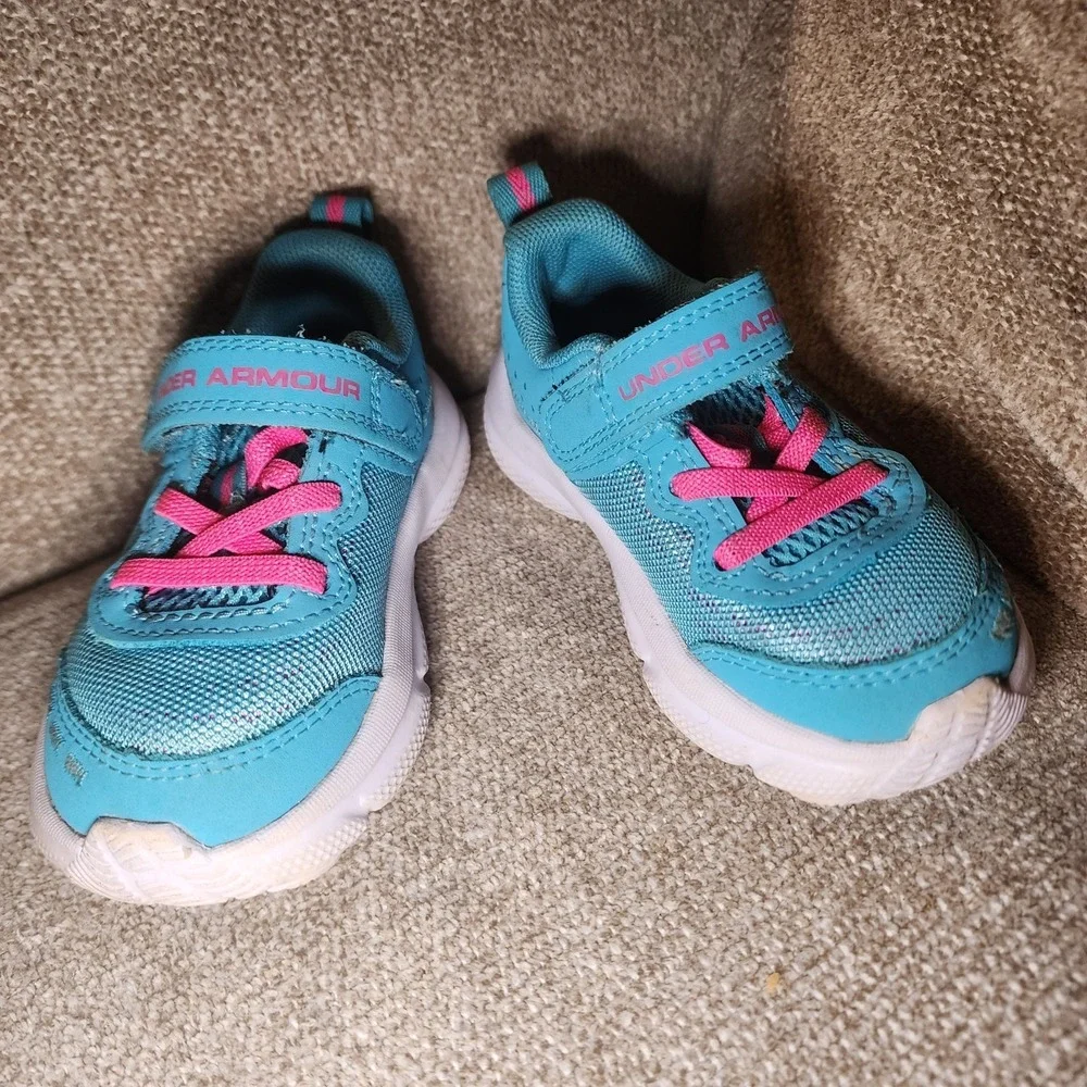 Under Armour Assert 10 AC Infant Baby Blue/Pink Unisex Shoes Size 5K